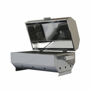 CHURRASQUEIRA EM INOX A BAFO DE MESA