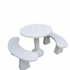 CONJUNTO DE MESA COM 2 BANCOS MEIA LUA