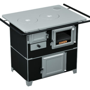 Fogão Caipira Preto com caixa e chapa de alumínio