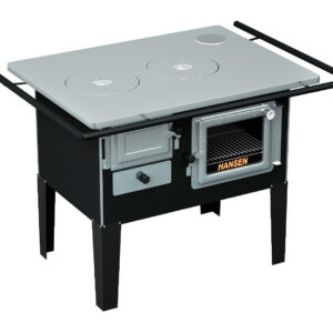 Fogão Caipira Preto com chapa de alumínio