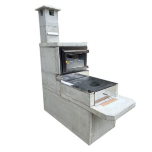 Fogão Natural Invertido com Forno e Tampa de Vidro 176x143