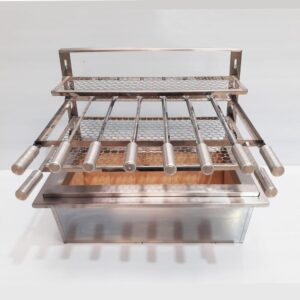 BRASEIRO + SUPORTE FLUTUANTE 84CM INOX