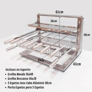 SUPORTE FLUTUANTE 74CM INOX