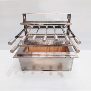 BRASEIRO + SUPORTE FLUTUANTE 74CM INOX