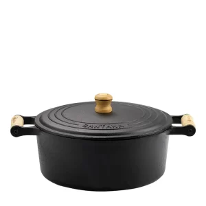 Caçarola Alça de Madeira com Tampa de Ferro