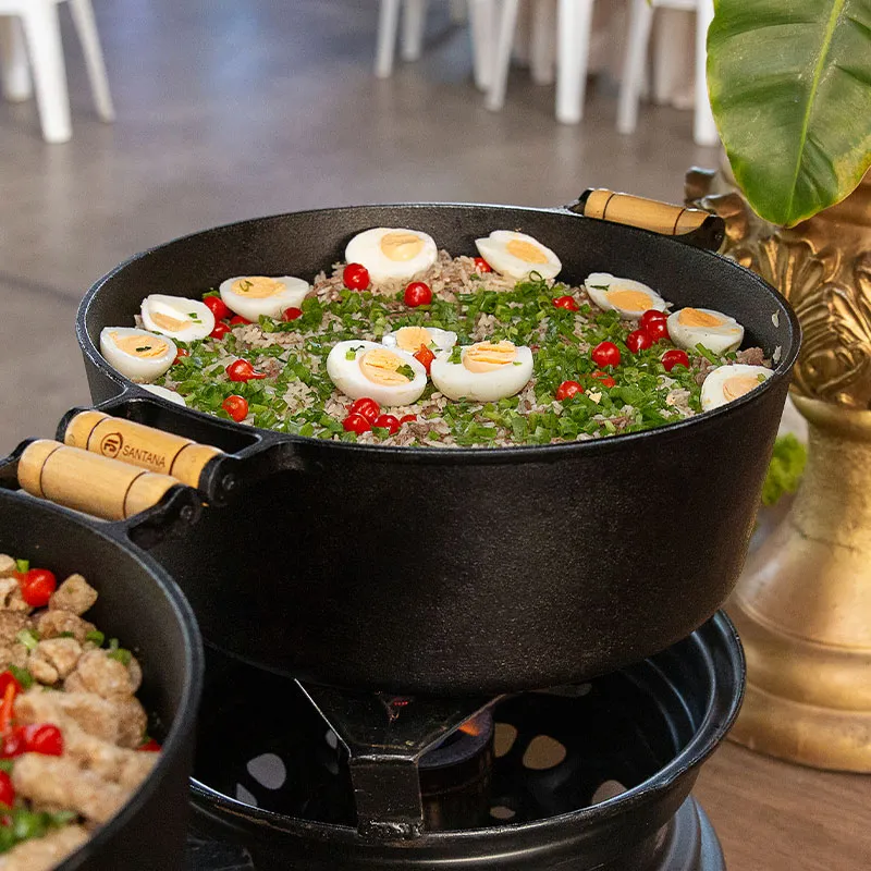 Caçarola Alça de Madeira com Tampa de Ferro - Imagem 2