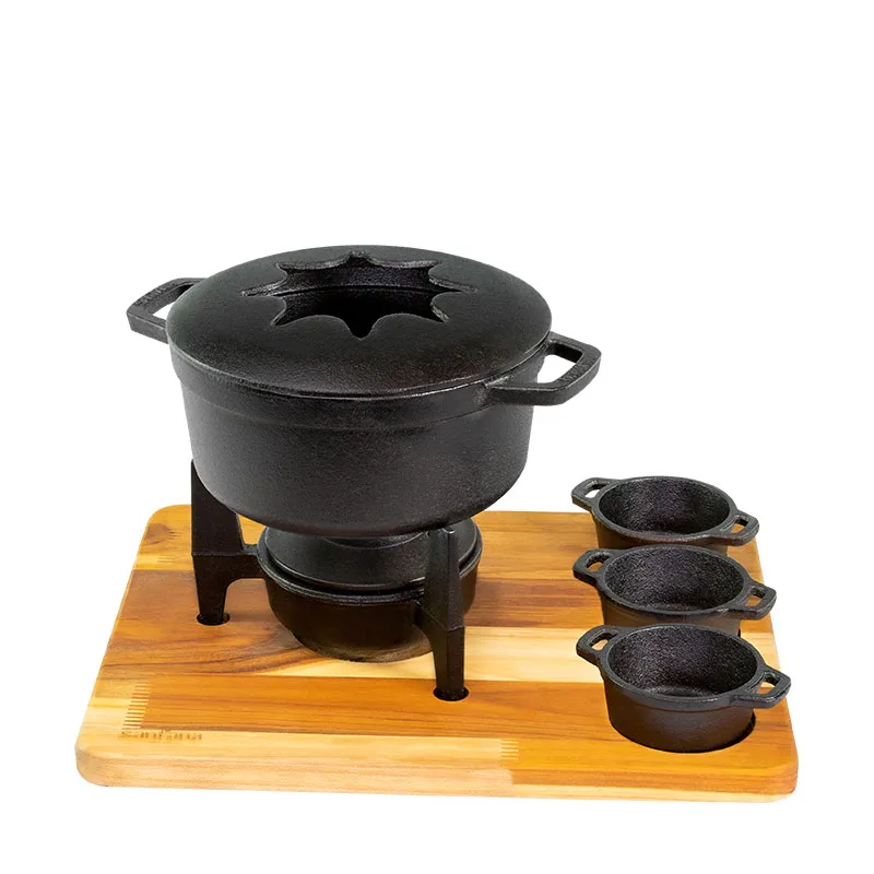 Fondue com Molheiras e Suporte de Madeira - Imagem 2