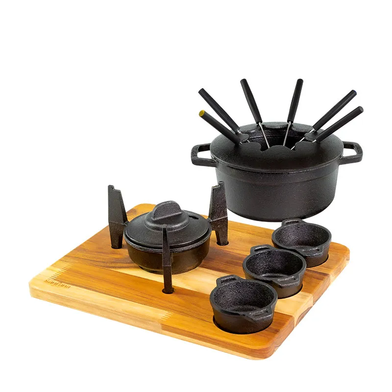 Fondue com Molheiras e Suporte de Madeira - Imagem 3